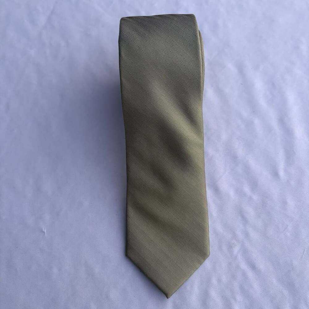 Tie Bar x Mumu Weddings Sage Green Herringbone Silk Necktie